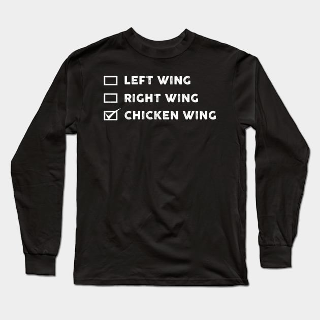 Funny Left wing right wing chicken wing Long Sleeve T-Shirt by Artistry Vibes